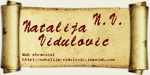 Natalija Vidulović vizit kartica